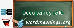 WordMeaning blackboard for occupancy rate